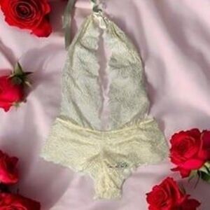 * Halter Bodysuit women’s size large in Cream sexy night wear